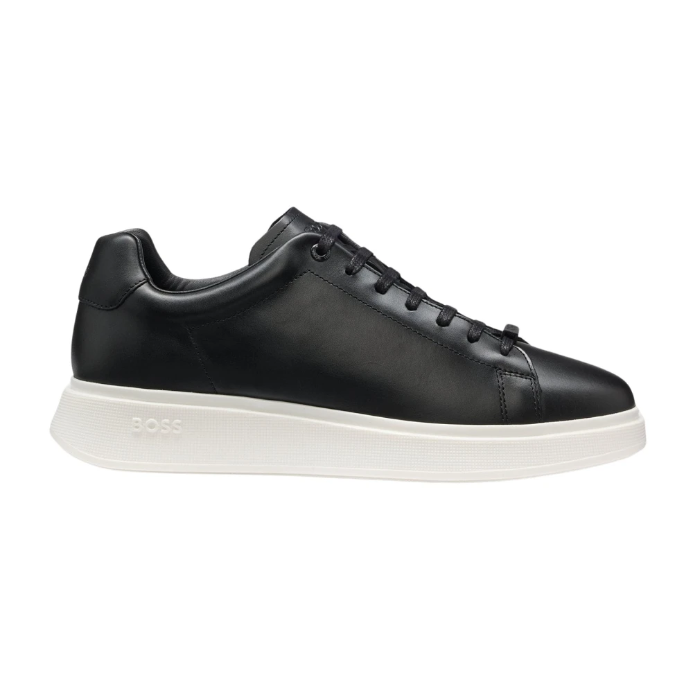 Boss Leren sneakers met rubberen zool Heren Schoenen Zwart