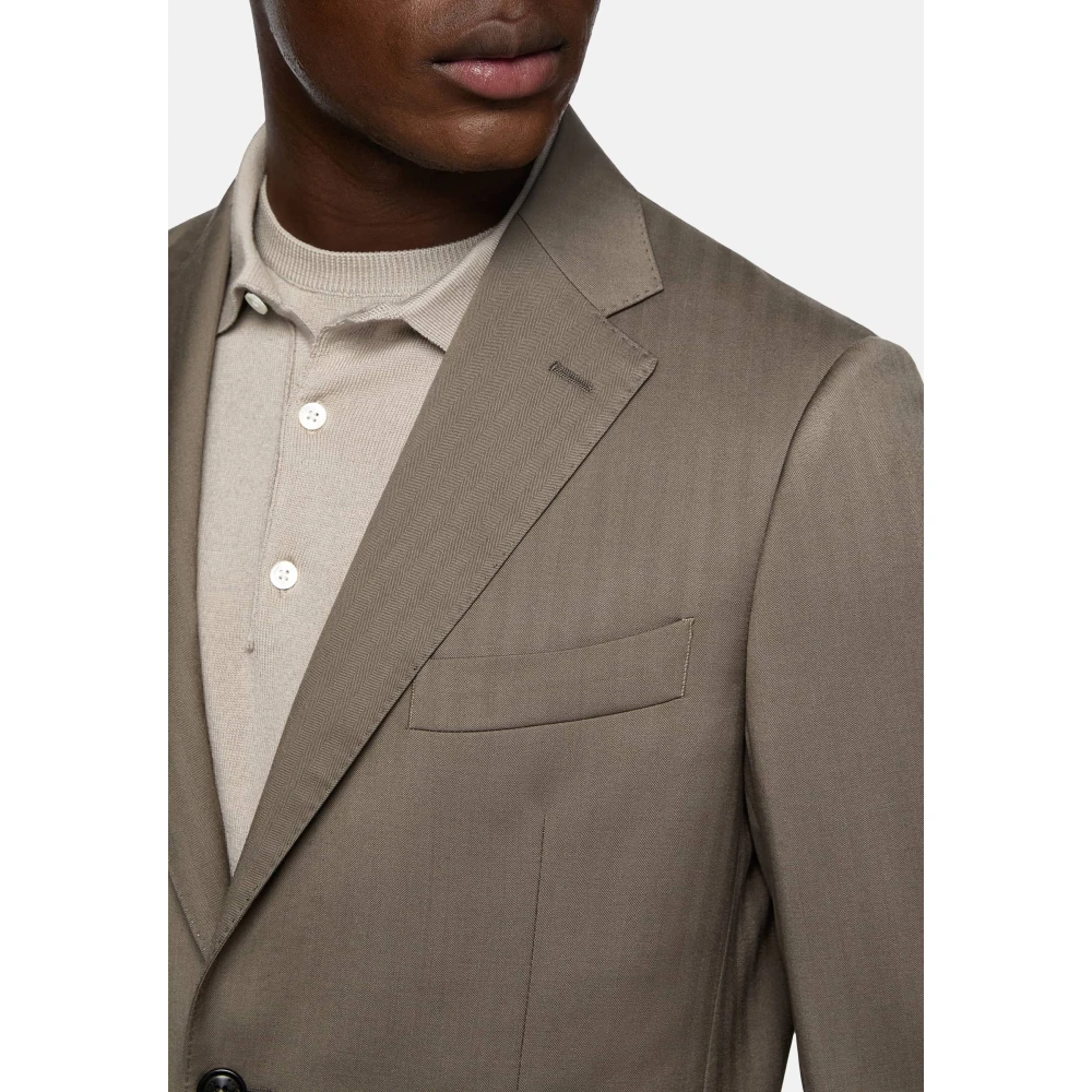 Boggi Milano Herenkostuum in keper van zuivere wol Beige Heren