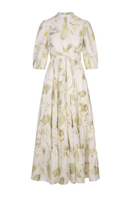 white-printed-short-sleeve-midi-dress
