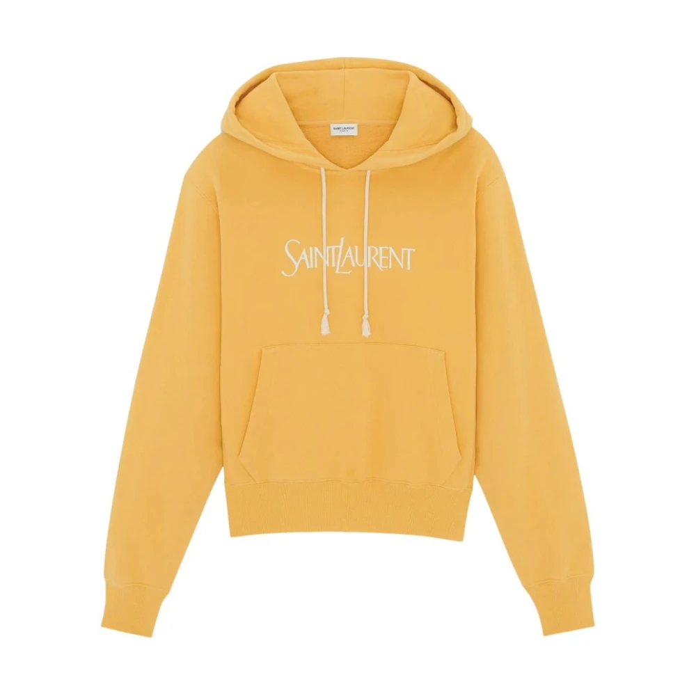 Saint Laurent Hoodie met logo-print Yellow Heren