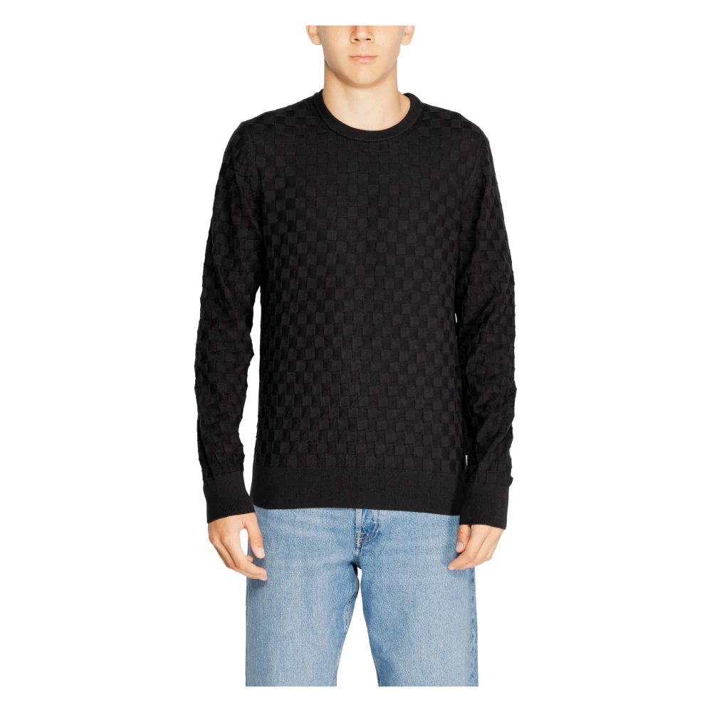 Calvin Klein Biologisch Katoen Weeftrui Black Heren