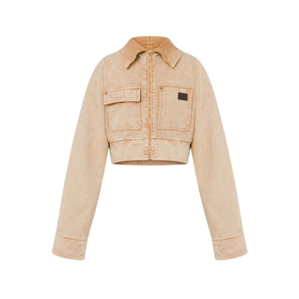 Moschino Women's Beige Garment-Dyed Drill Jacket