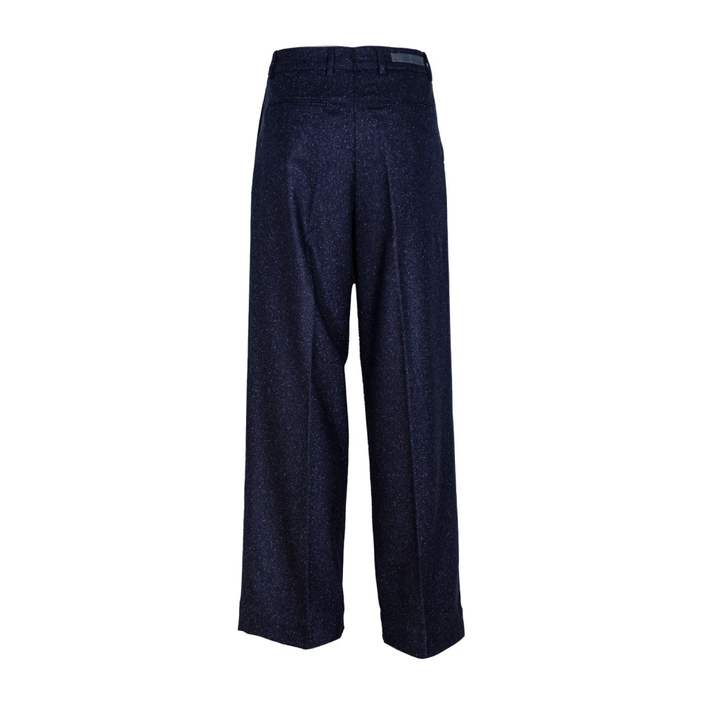 Briglia Wijde wollen broek hoge taille Blue Dames
