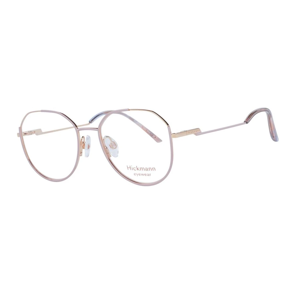 Ana Hickmann Gouden Ronde Metalen Optische Frames met Veerscharnier Yellow Dames