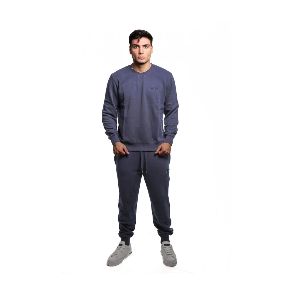 Sun68 Blauwe Katoenen Joggers met Elastische Taille Blue Heren