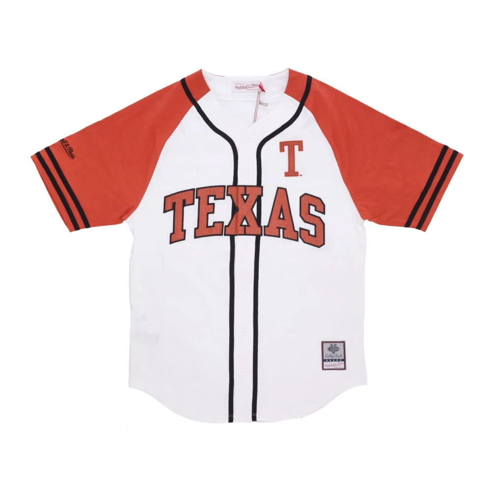 Mitchell & Ness Vit Ncaa Baseball Jersey med Texas Longhorns Logo Multicolor, Herr