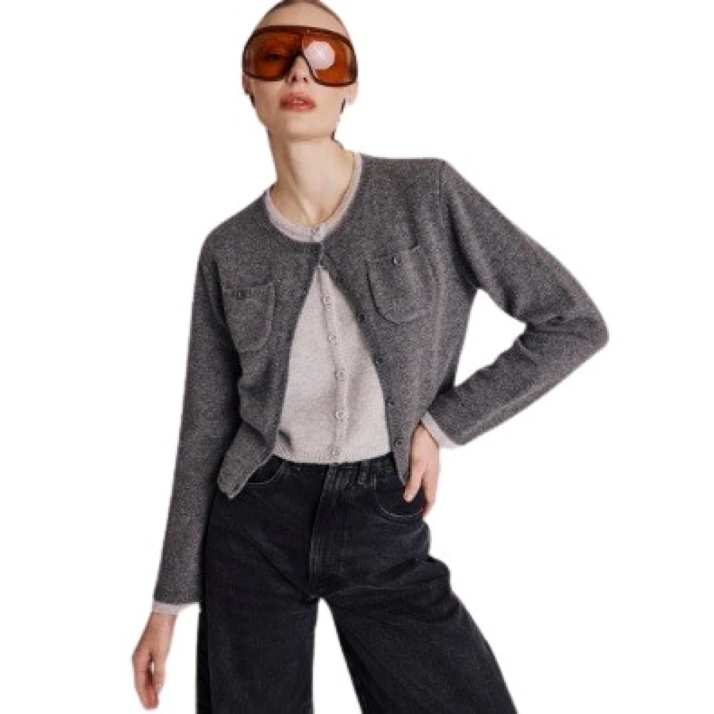 Berenice Dubbele Gigi Cardigan Gray Dames