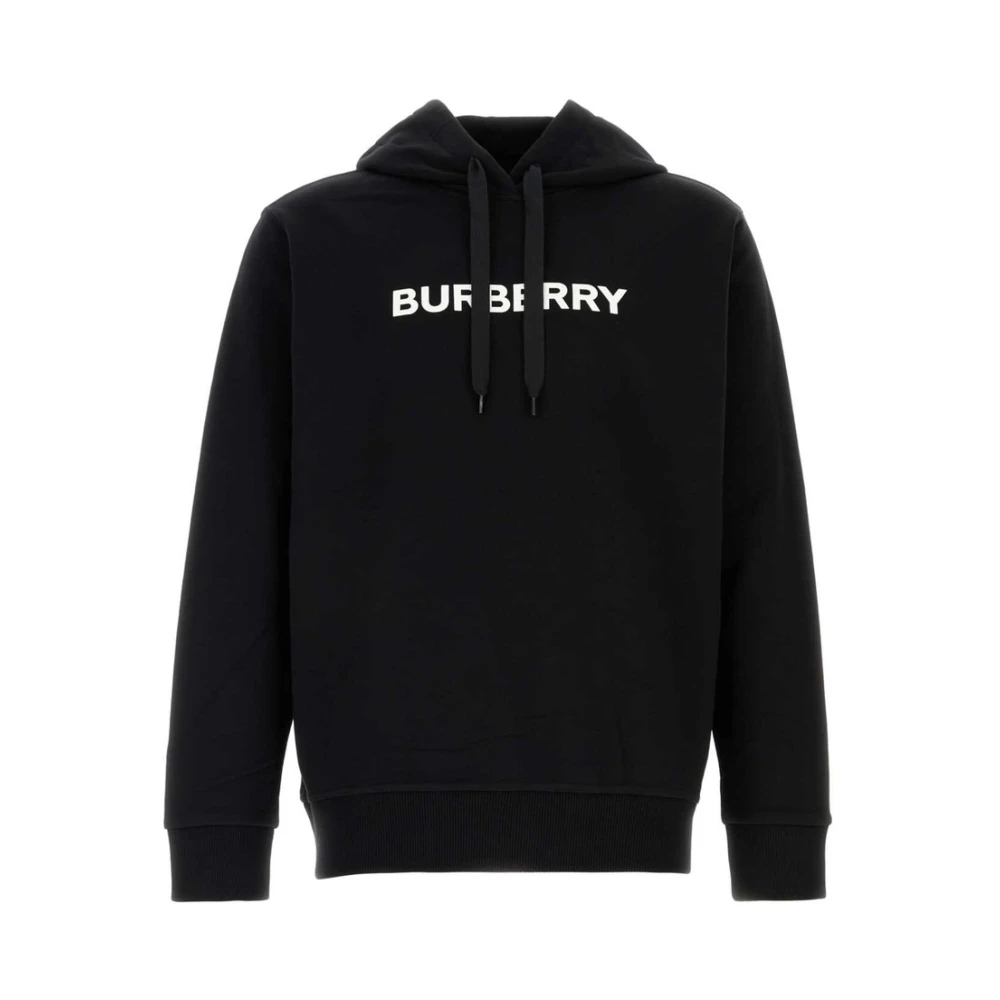 Burberry Zwarte hoodie met logoprint Black Heren