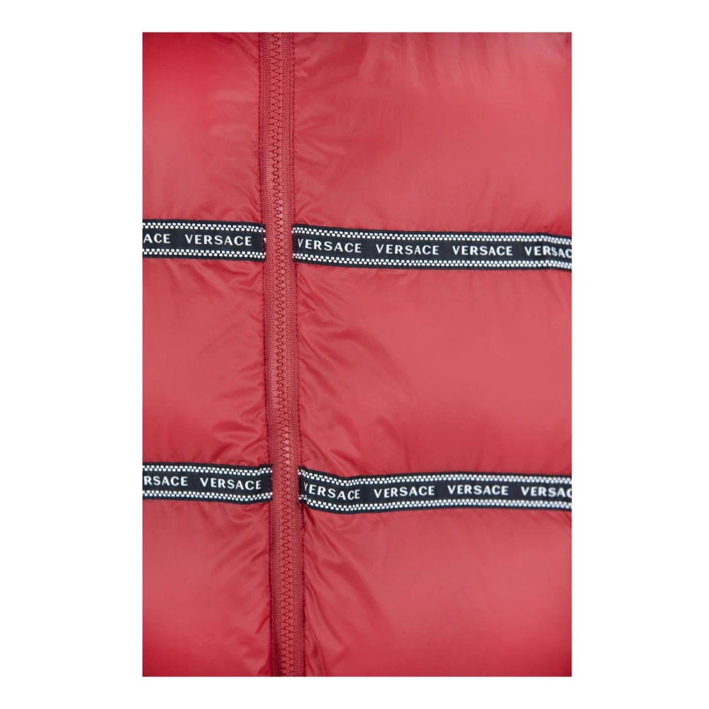 Versace Rode Polyester Vest met Afneembare Capuchon Red Heren
