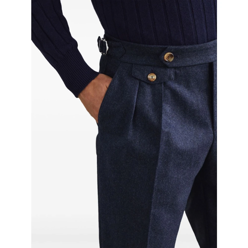 BRUNELLO CUCINELLI Blauwe Broek voor Mannen Blue Heren