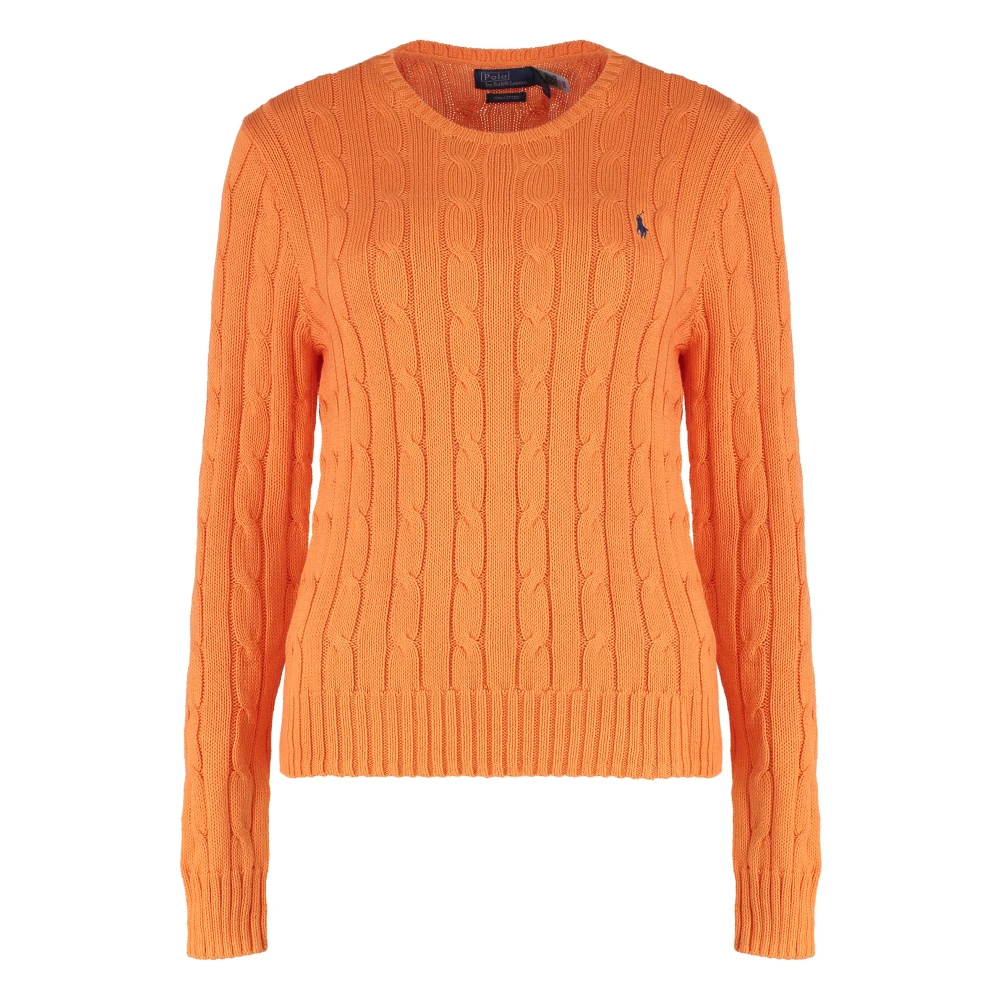 Polo Ralph Lauren Women's Orange Cable Knit Jumper