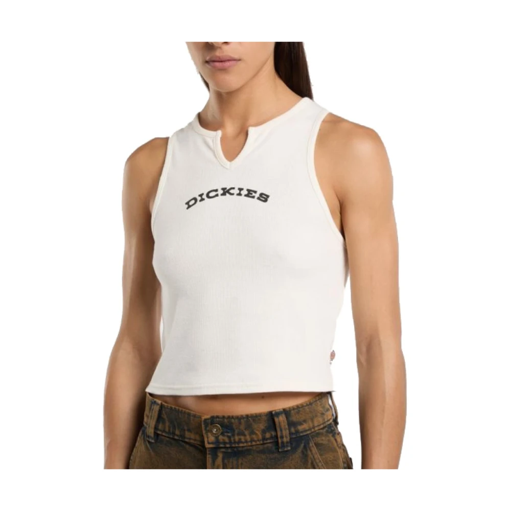 Dickies Mouwloze hals top White Dames