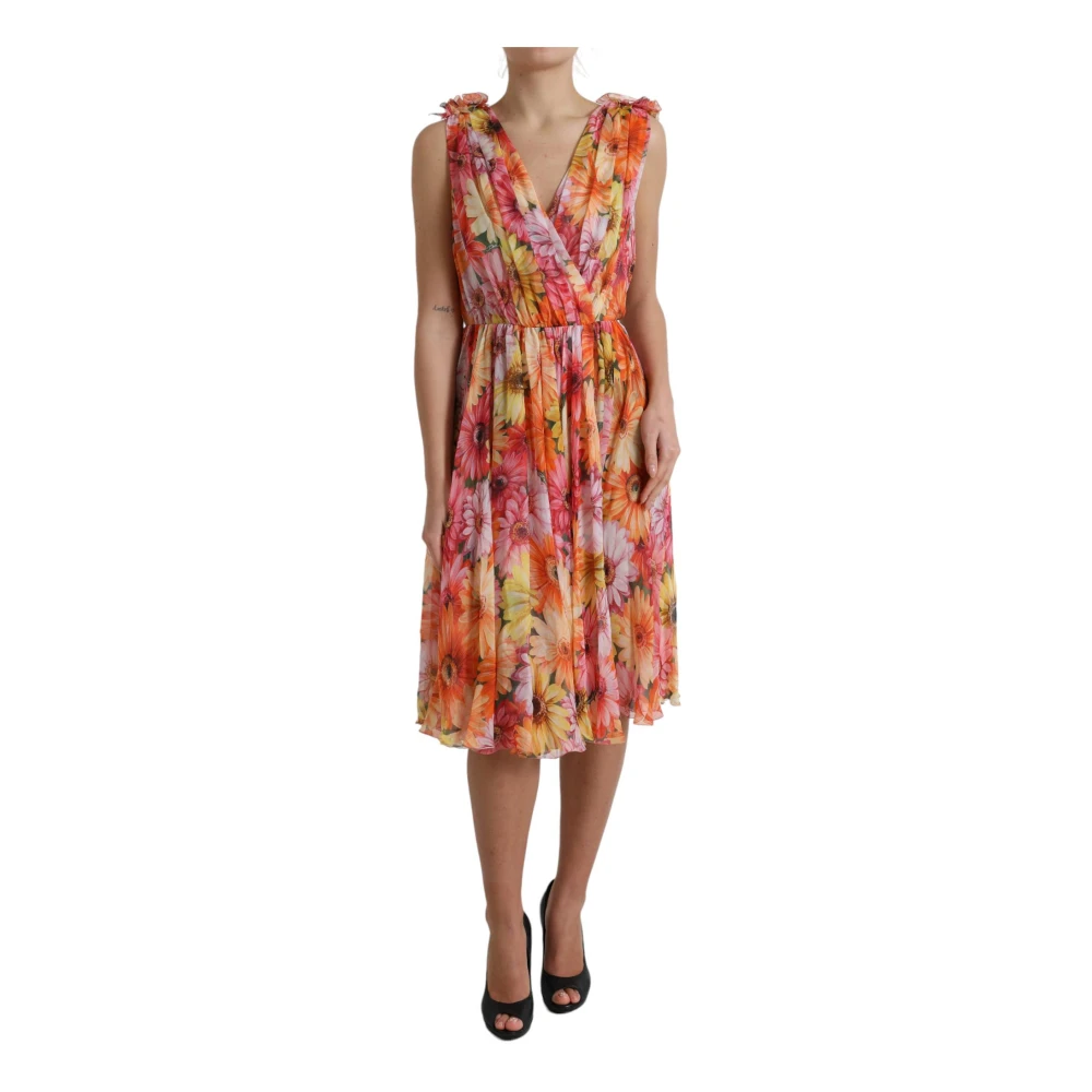 Dolce & Gabbana Women's Floral Printed Silk Midi Dress