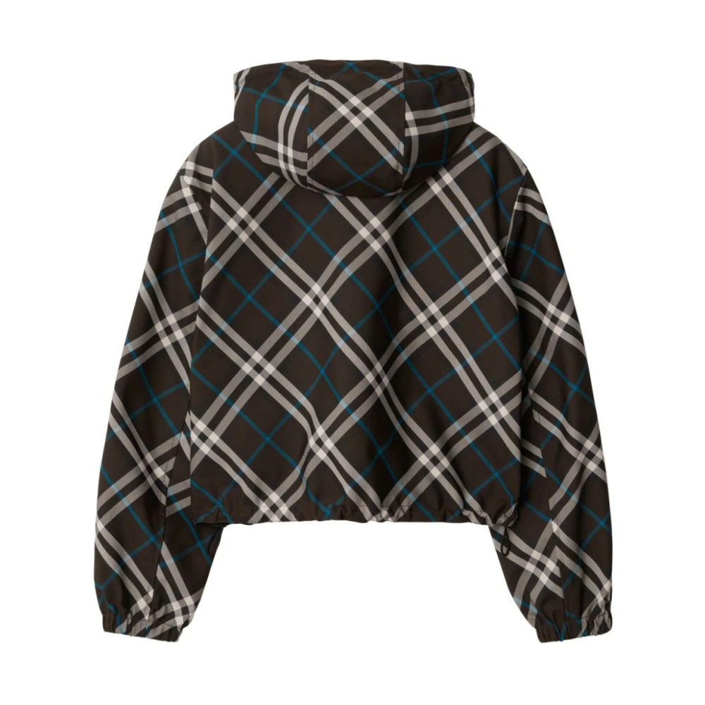 Burberry Groene Omkeerbare Geruite Print Jas Multicolor Dames