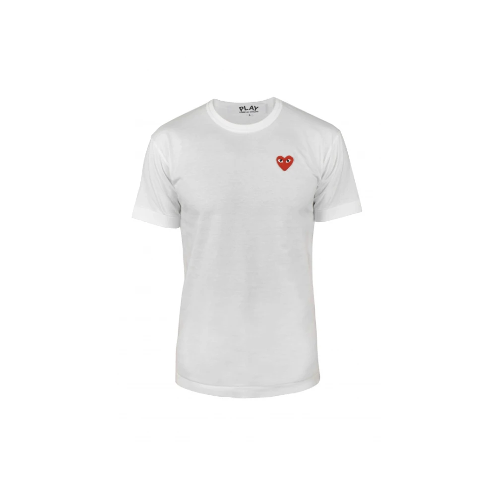 Comme des Garçons Wit Katoen Hart Logo T-Shirt White Heren