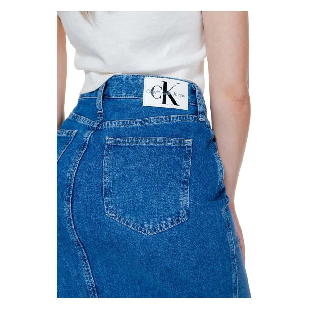 Calvin Klein Jeans Lange Rok Herfst Winter Collectie Blue Dames