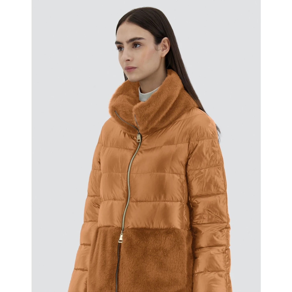 Herno Ultralight Faux Fur Damesjas Brown Dames