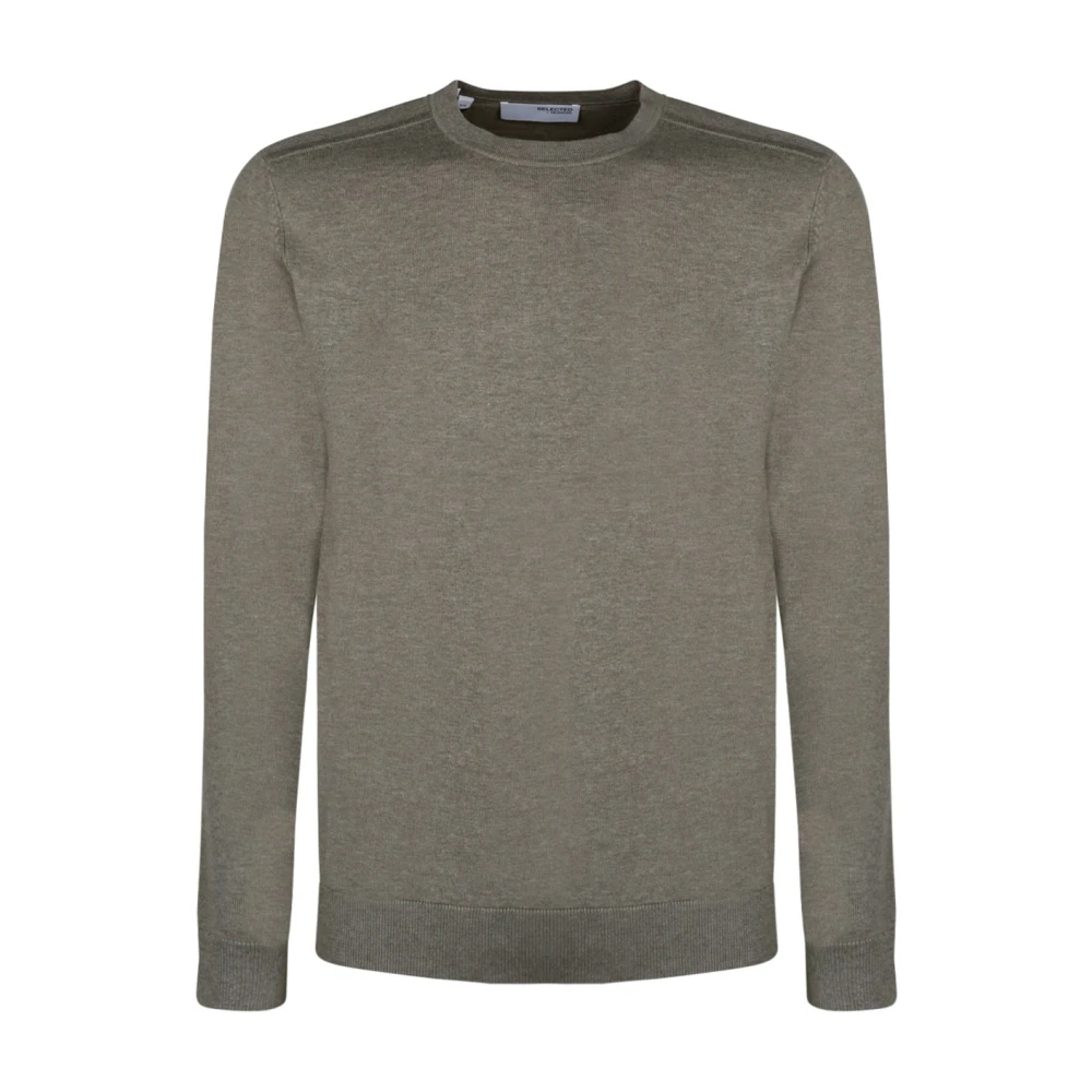 Selected Homme Round-neck Knitwear Gray Heren