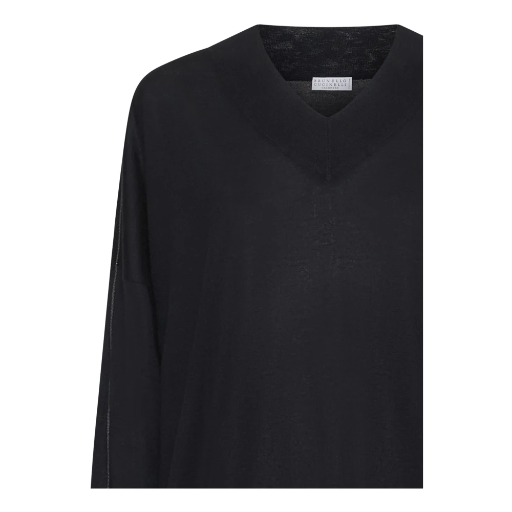 BRUNELLO CUCINELLI Zwarte Sweaters voor Mannen Black Dames