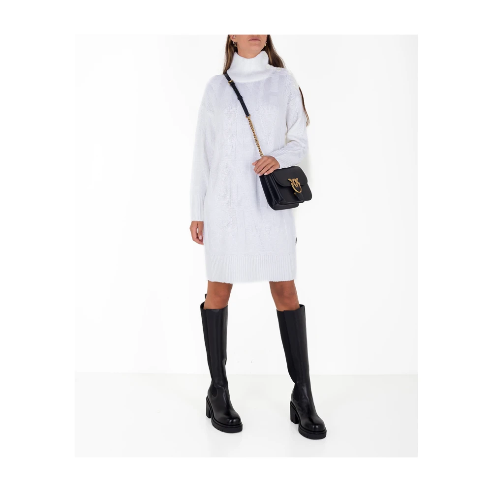 Silvian Heach Gebreide Jurk met Logo White Dames