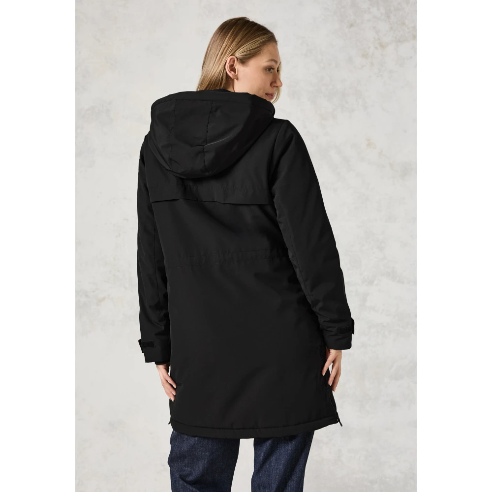 cecil Sportieve Parka met Afneembare Capuchon Black Dames