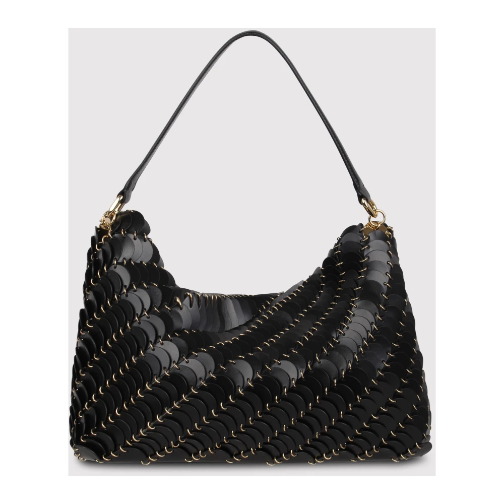 Paco Rabanne Schoudertas met ronde schijven Black Dames