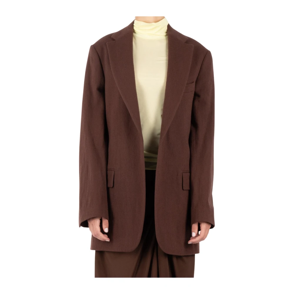 Dries Van Noten Bruine Wollen Blazer Brown Dames