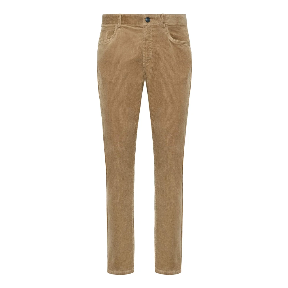 Boggi Milano Stretch Ribfluwelen 5 Zakken Brown Heren