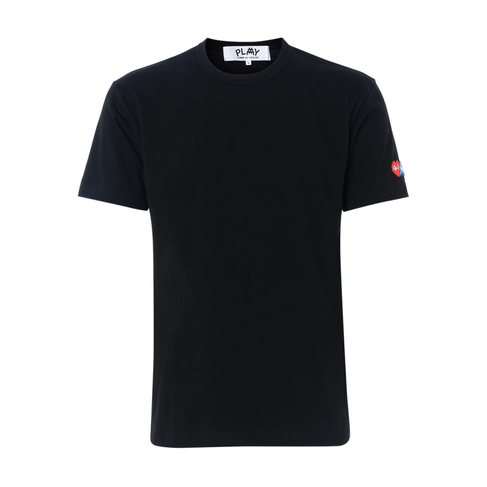 Svart bomulls-T-shirt med sidologotyp