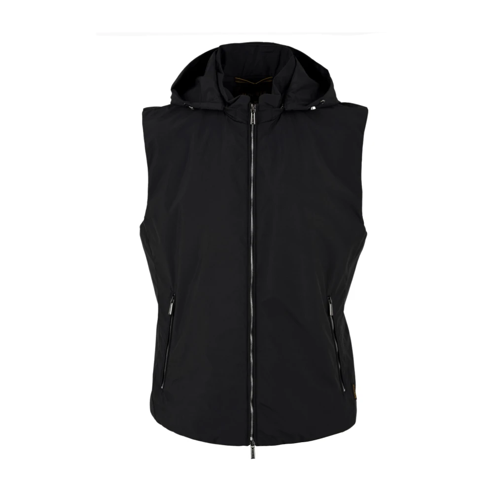Moorer Herr Blå Jackor L, Polyester, Luis Hooded Vest