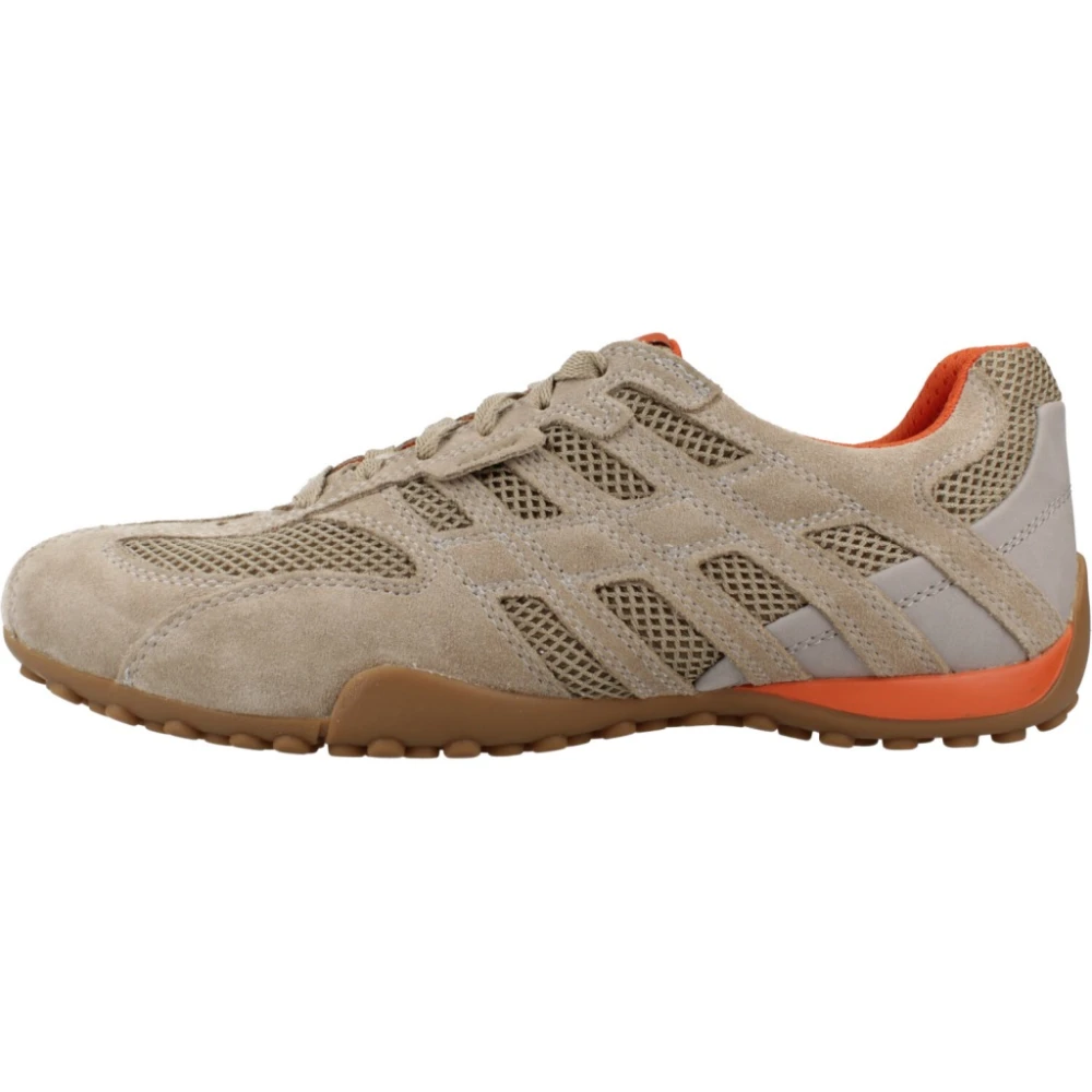 Geox Mannelijk Bruin Slang Originele Sneakers