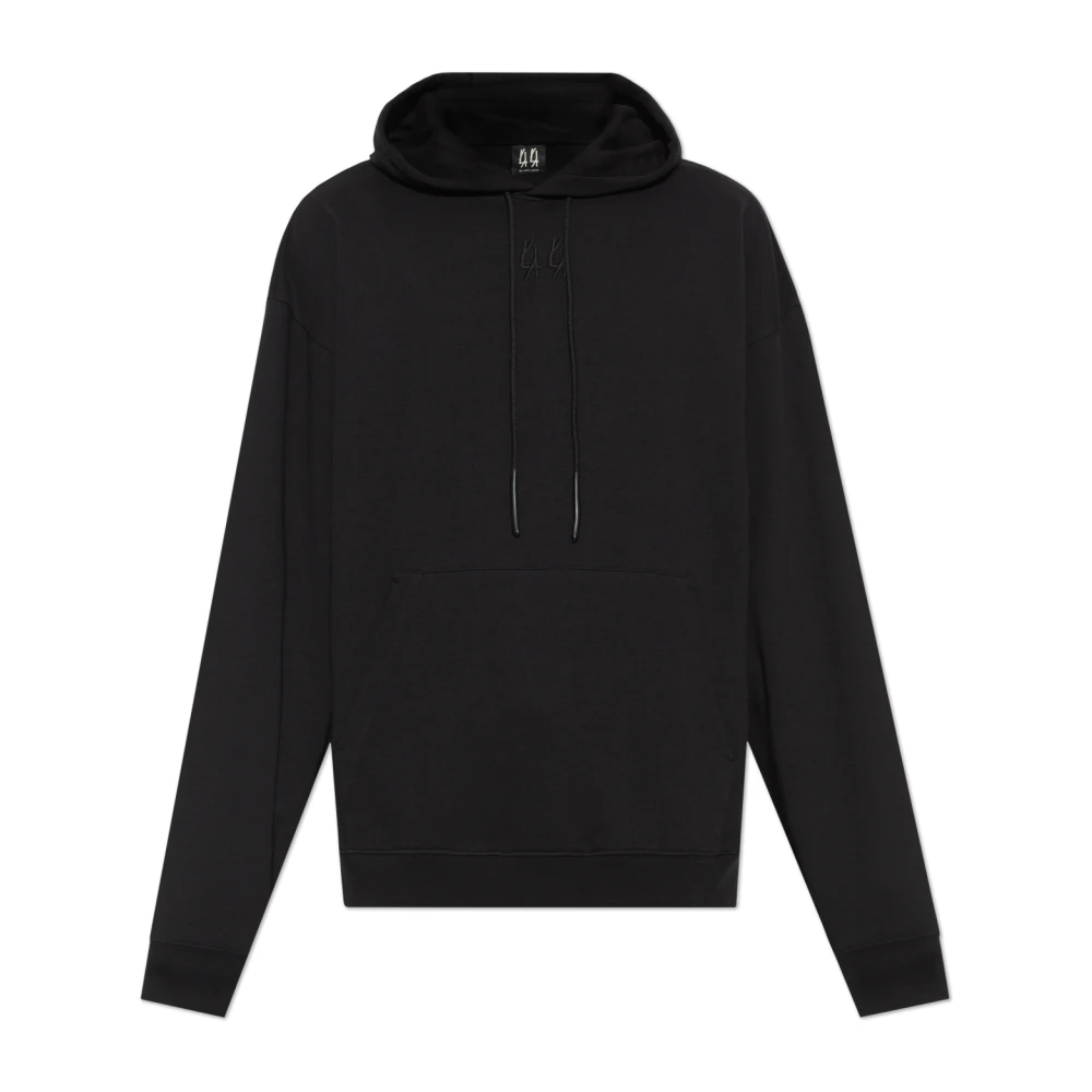 44 Label Group Zwarte hoodie met verstelbaar trekkoord Black Heren