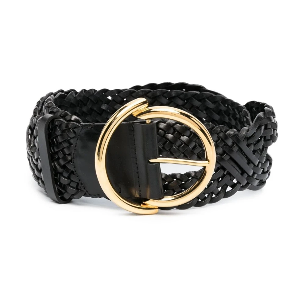 ETRO Gevlochten leren riem met gesp Black Dames