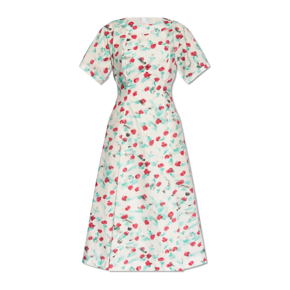 Marni Poplin midi-jurk met droomprint Multicolor Dames