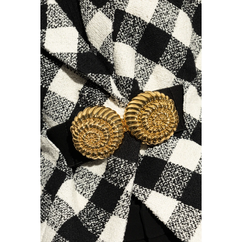 Balmain Blazer met ruitpatroon Black Dames