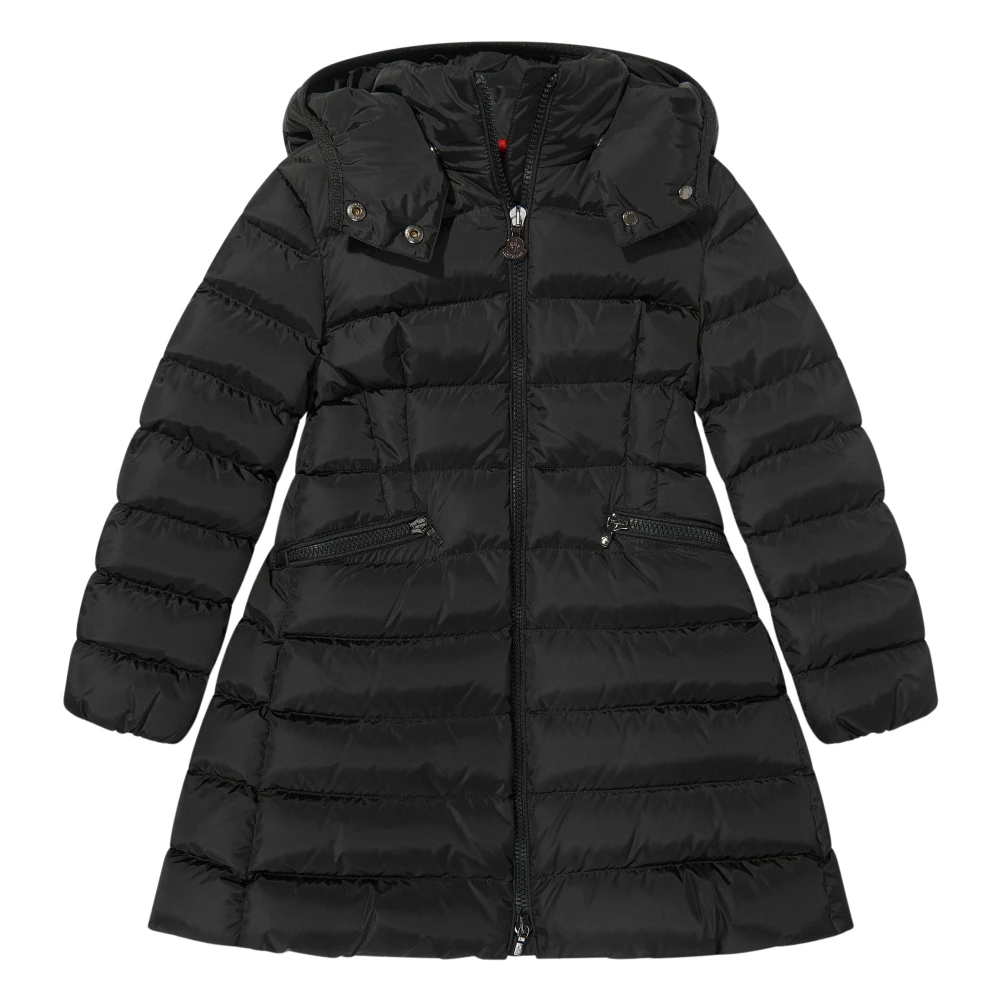 Moncler Black Winter Jackets, Female, 8 Y, Girls Down Padded Charpal Long Coat