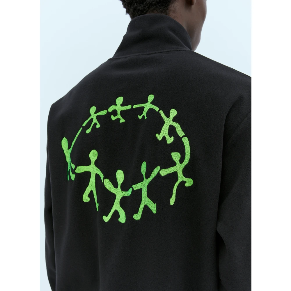Carne Bollente Gezellig Fleece Quarter-Zip Sweatshirt Black Heren