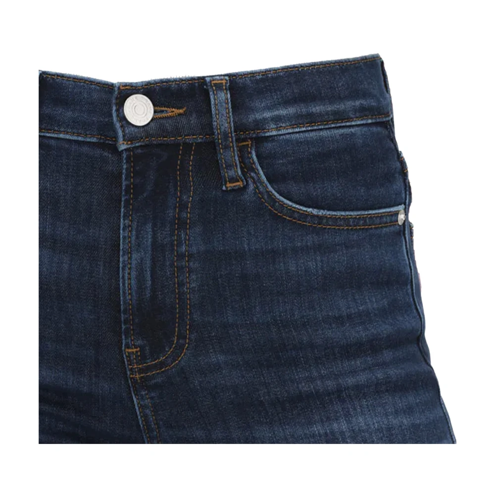 Frame Hoge Rechte Lange Jeans Blue Dames