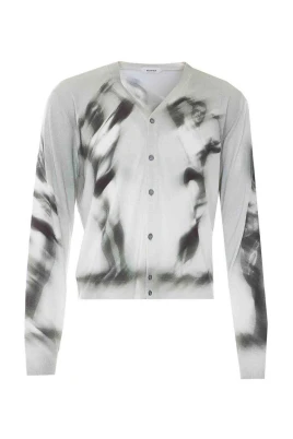 Cardigan med grafiskt tryck