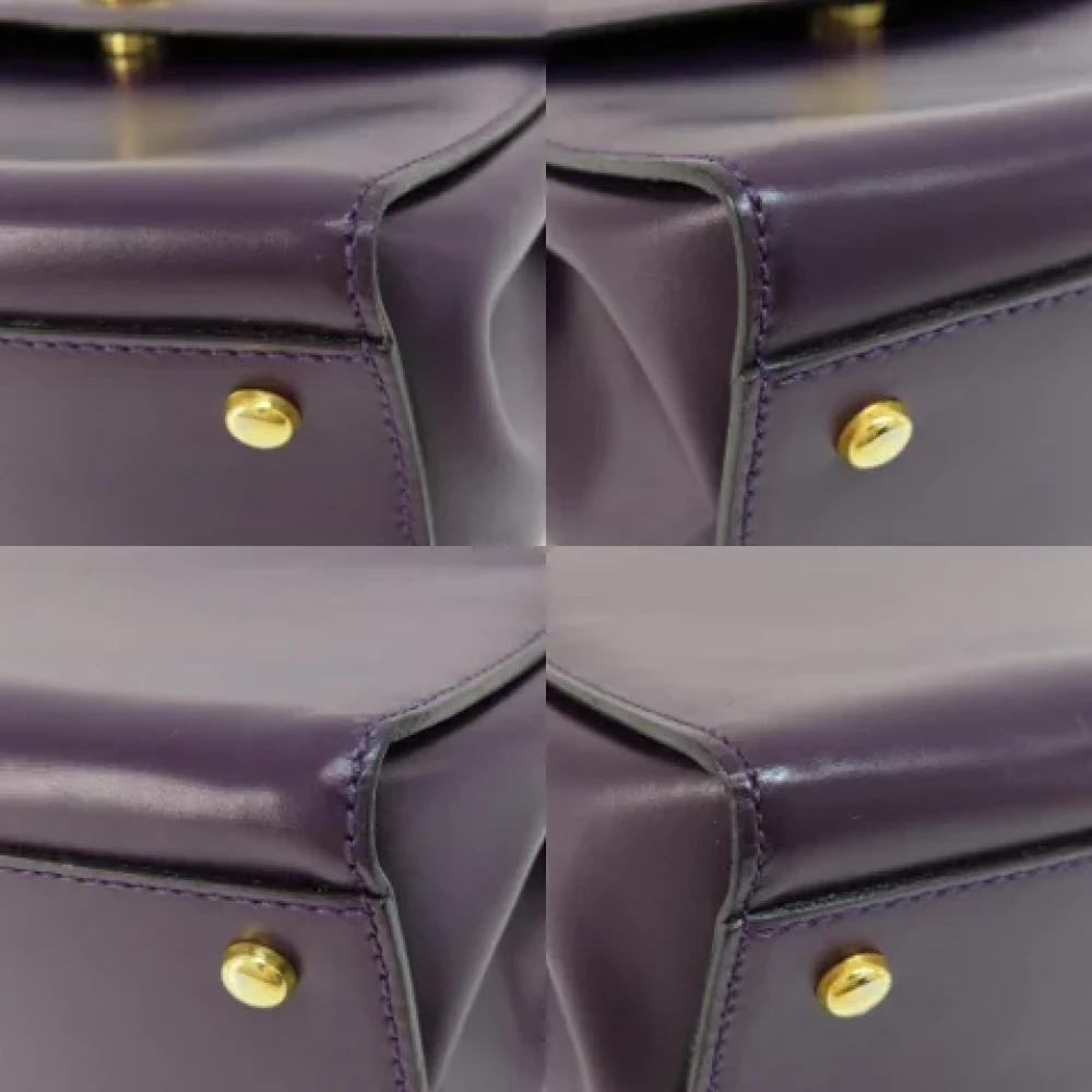 Celine Vintage Pre-owned Leather celine-bags Purple Dames
