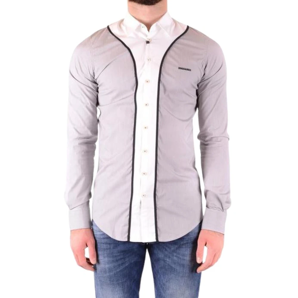 Dsquared2 Men's Gray Lavender Striped Office Shirt - Casual Shirts - Xs - Shirts