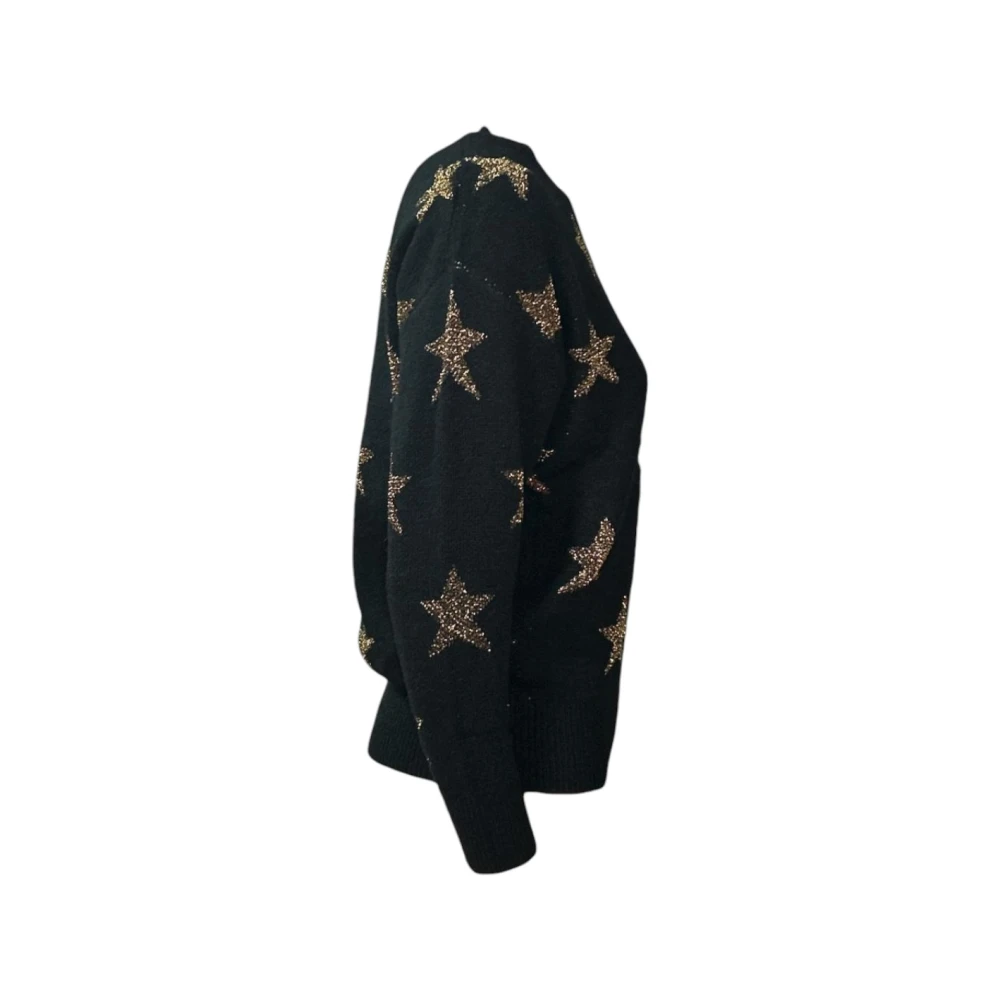 Molly Bracken Gebreide Trui met Lange Mouwen en Ronde Hals Black Dames