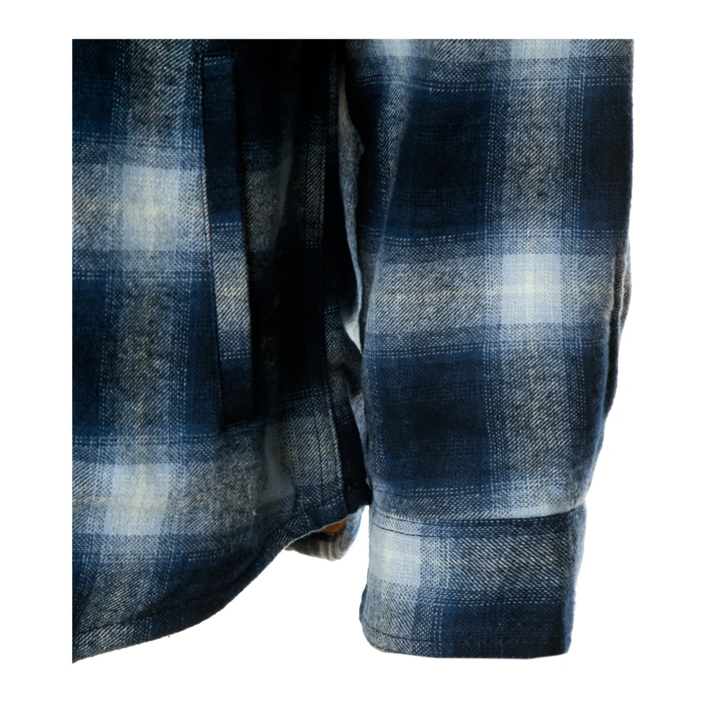 Nudie Jeans Gewatteerd Shadow Check Overshirt Blue Heren