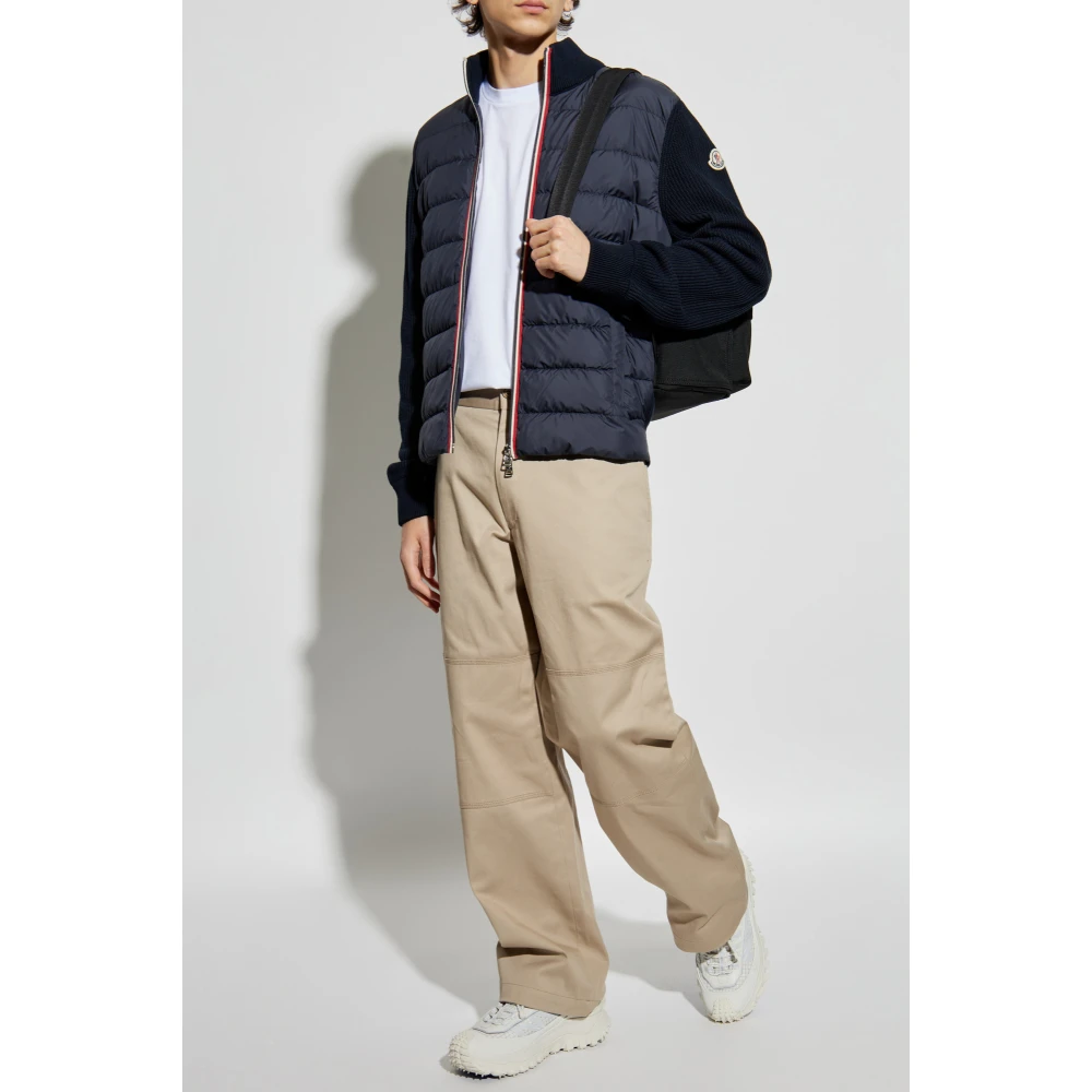Moncler Vest met dons inzetstuk Blue Heren