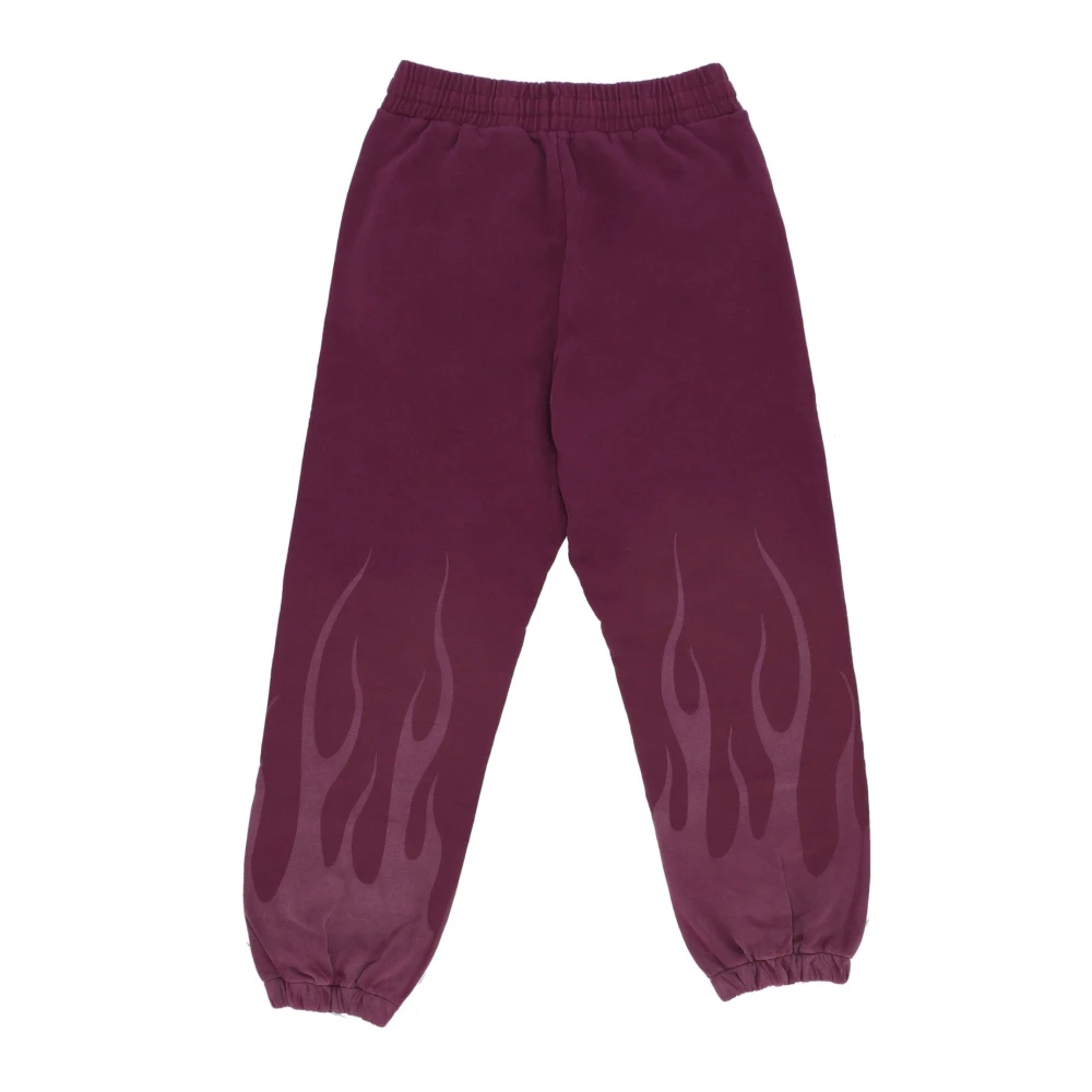 Vision OF Super Vlammen Fleece Trainingsbroek Druivenwijn Brown Heren
