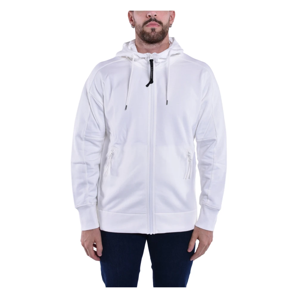 C.P. Company Diagonaal Verhoogde Fleece Hoodie White Heren