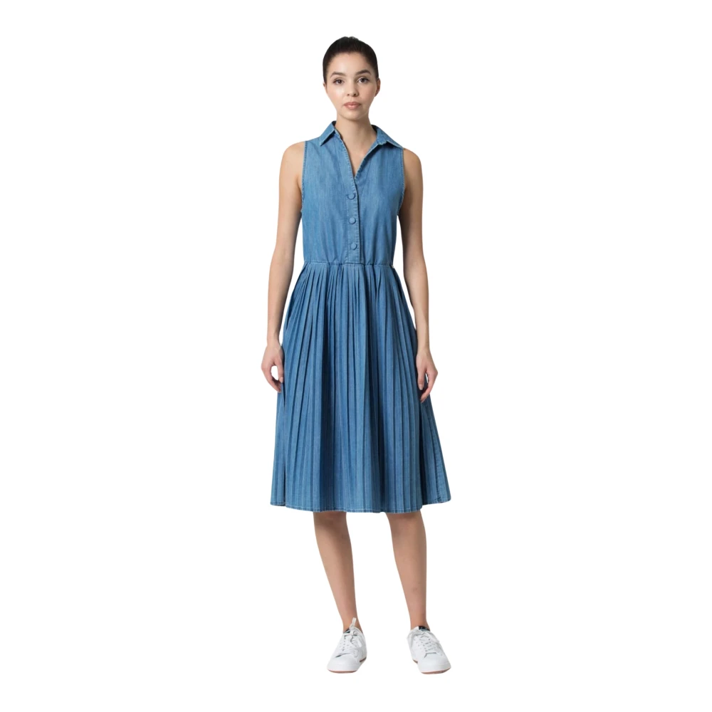 Kocca Blue Denim Sleeveless Midi Dress - Female - Shirt Dresses - M - Dresses