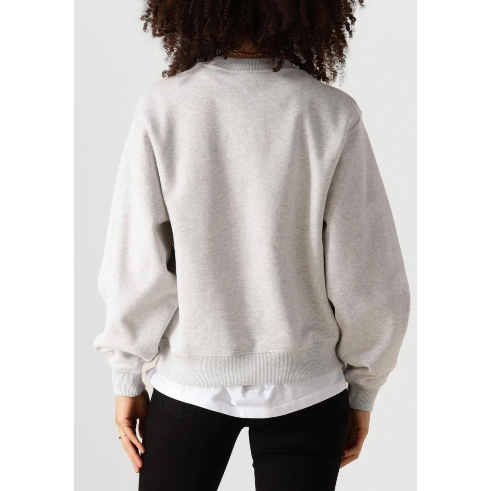 Calvin Klein Chenille Monologo Crewneck Sweater Gray Dames