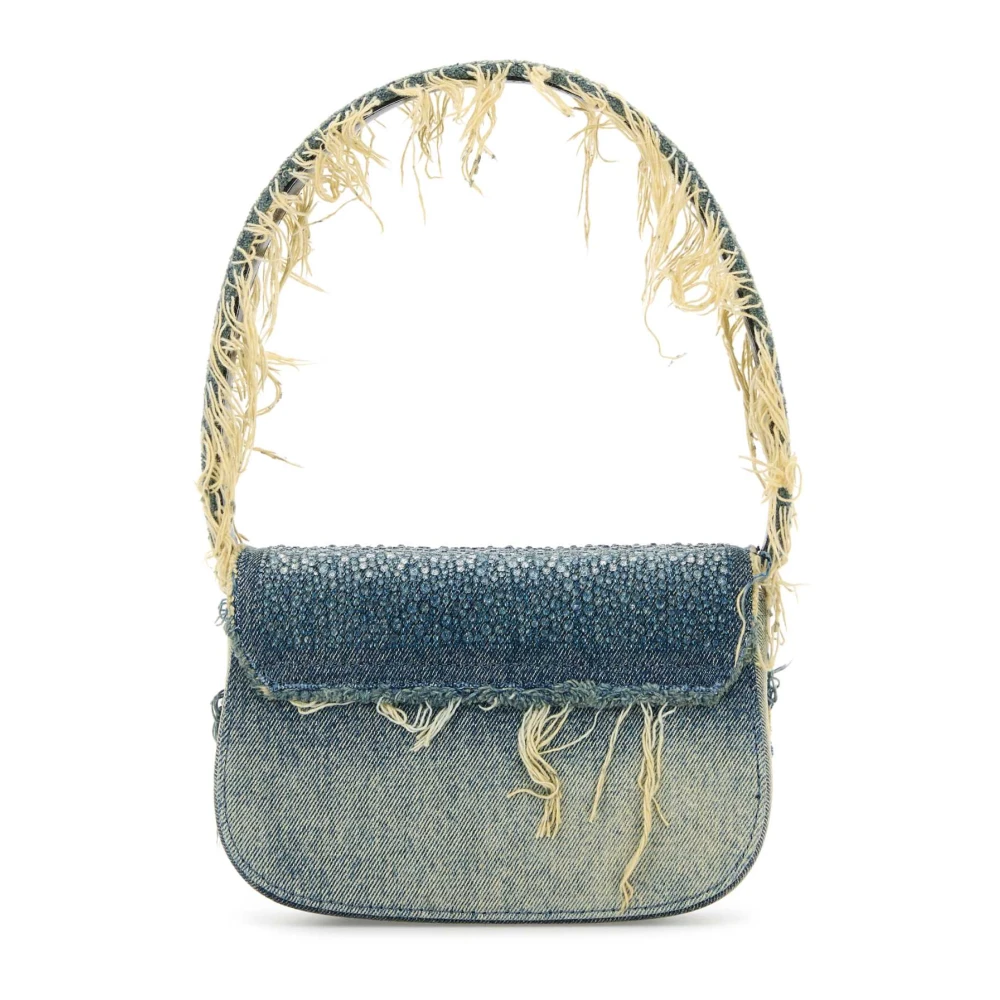 Diesel Denim schoudertas met versieringen Blue Dames