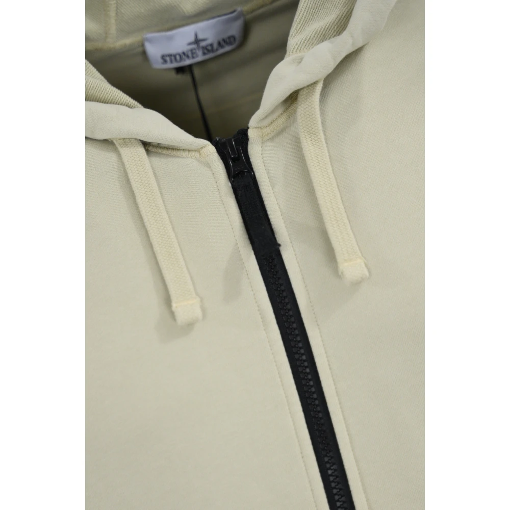 Stone Island Ritssluiting Hoodie Trui Beige Heren